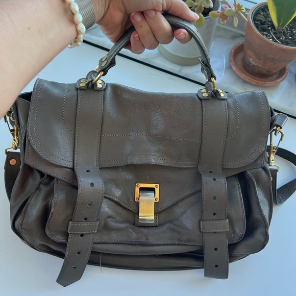Proenza Schouler PS1 Medium Leather Satchel - Olive - Picture 2 of 6